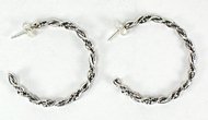 Native American Sterling Silver  hoop post Earrings
