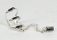 Navajo Jet and Sterling Silver Ear cuff with stud