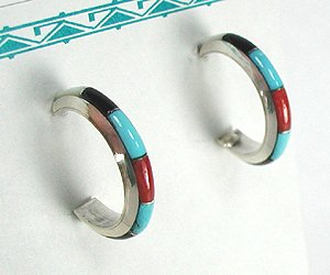 Zuni Catherdral Turquoise and Sterling Silver Earrings