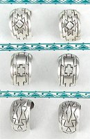 Native American Sterling Silver hoop post Earrings