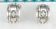Native American Sterling Silver hoop post Earrings