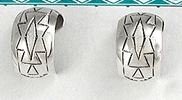 Native American Sterling Silver hoop post Earrings