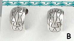 Handmade sterling,silver  Turquoise Needlepoint post earrings.