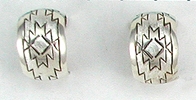 Native American Sterling Silver hoop post Earrings