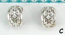 Handmade sterling,silver  Turquoise Needlepoint post earrings.
