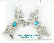 Sterling Silver and Turquoise Appaloosa horse earrings