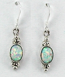 Navajo Opal and Sterling Silver wire Earrings
