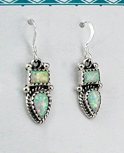 Native American Navajo sterling silver opal earrings