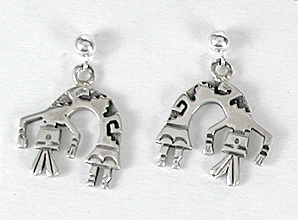 Navajo sterling silver yei post earrings
