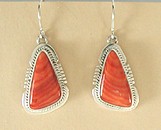 Native American Navajo Sterling Silver spiny oyster earrings