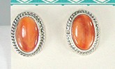 Native American Navajo Sterling Silver spiny oyster earrings