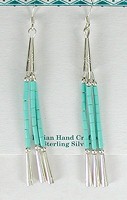 turquoise heishi earrings frankj ortiz san felipe native american