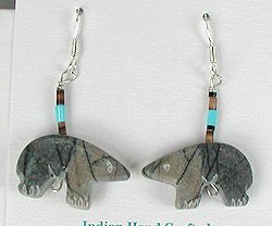 native american medicine bear earrings