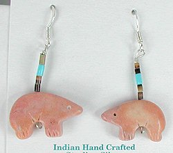 native american medicine bear earrings