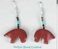native american medicine bear earrings