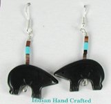 native american medicine bear earrings