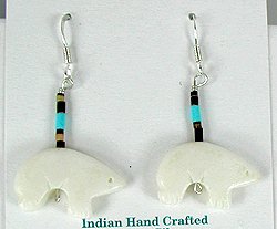 native american turquoise medicine bear earrings