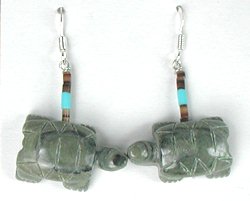 Navajo Turtle Fetish Earrings