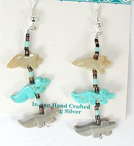 Native American Navajo animal fetish earrings