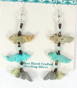 Native American Navajo animal fetish earrings