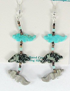Native American Navajo animal fetish earrings