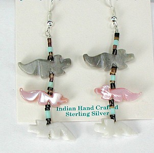 Native American Navajo animal fetish earrings