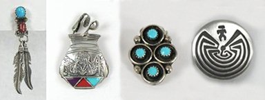 Native American Indian Sterling Silver  Earrings