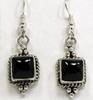 Navajo Onyx and Sterling Silver Earrings