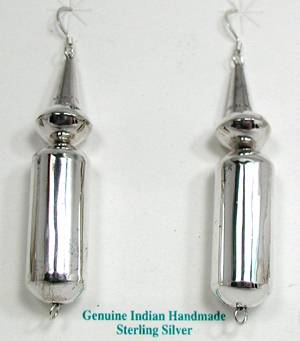 Navajo Onyx and Sterling Silver Earrings