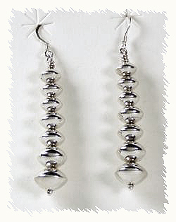 Navajo Onyx and Sterling Silver Earrings