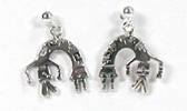 Navajo Onyx and Sterling Silver Earrings
