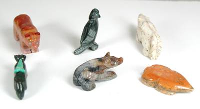 Hand made Native American Zuni Indian Horse Fetish 6 Directions Set