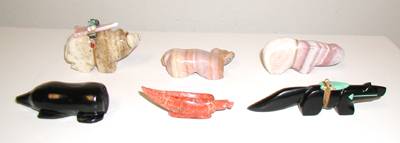 Hand made Native American Zuni Indian Horse Fetish 6 Directions Set