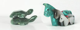 Native American animal fetish carvings