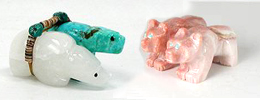 Native American animal fetish carvings