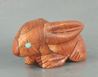 Authentic Native American sandstone rabbit fetish by Zuni artisan Louise Ponchuella
