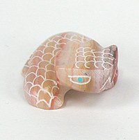 Hand made Native American Indian Lizard Fetish