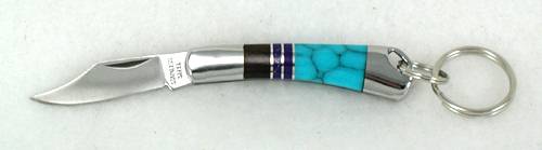 Navajo key chain  knife with inlay handle.