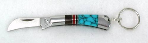 Navajo key chain  knife with inlay handle.