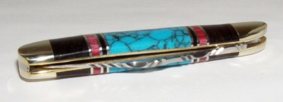Navajo-style inlay pocket knife