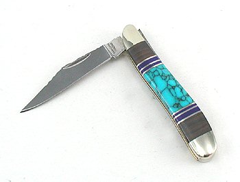 Navajo-style inlay pocket knife
