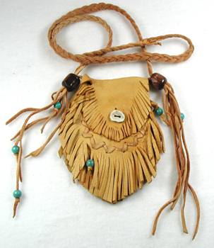 Native American Indian Buckskin Medicine Bag