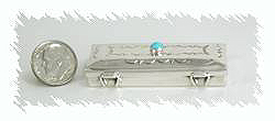 Navajo sterling silver Pill round pill box with turquoise stone