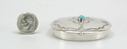 Navajo sterling silver box  stone