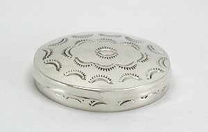 Navajo sterling silver box  stone