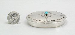 Navajo sterling silver box  stone