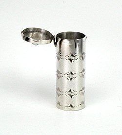 Navajo sterling silver Pill round pill box with turquoise stone