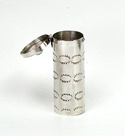 Navajo sterling silver Pill round pill box with turquoise stone