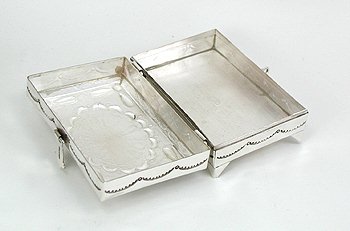 Navajo sterling silver box with turquoise stone
