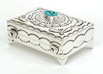 Navajo sterling silver treasure chest box